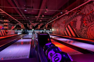 The bowling lanes at Roxy Ball Room, Leicester, Humberstone Gate